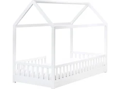 Børneseng Hus Fyretræ COSSAYE 90 x 200 cm Hvid