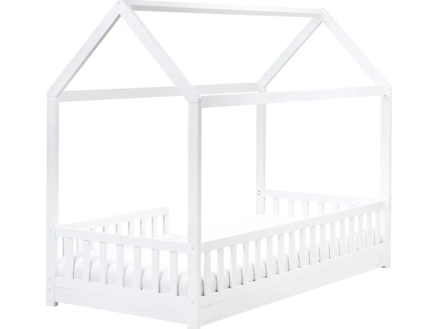 Børneseng Hus Fyretræ COSSAYE 90 x 200 cm Hvid