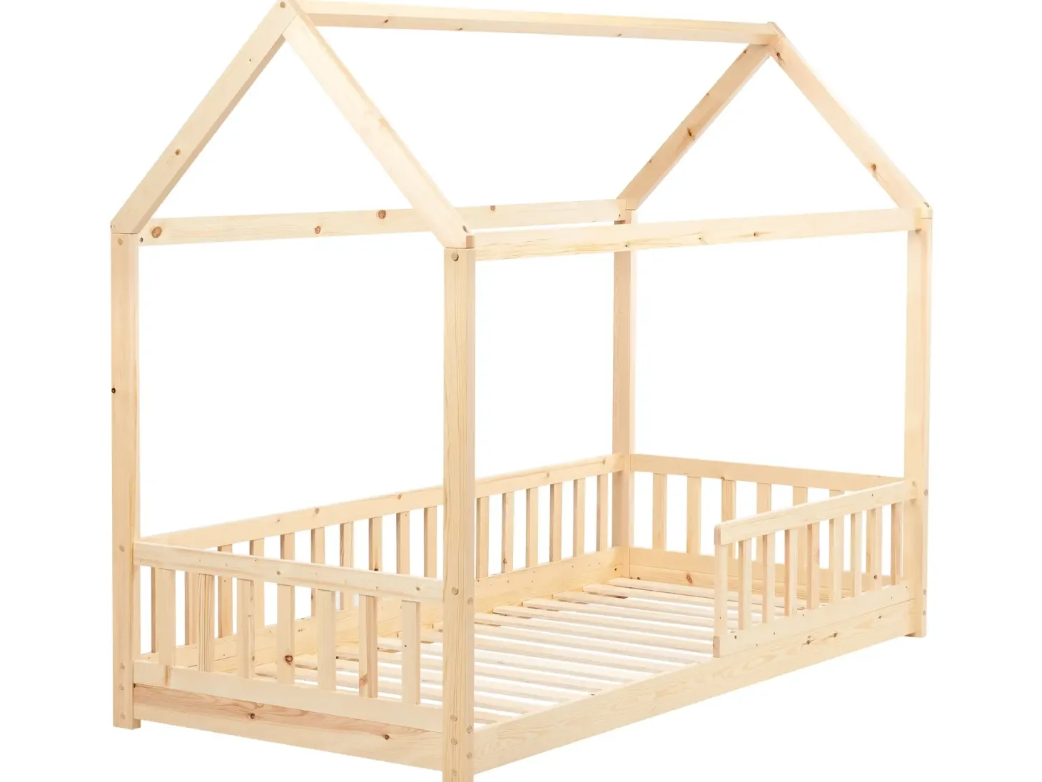 Børneseng Hus Fyretræ COSSAYE 90 x 200 cm Lysebrun