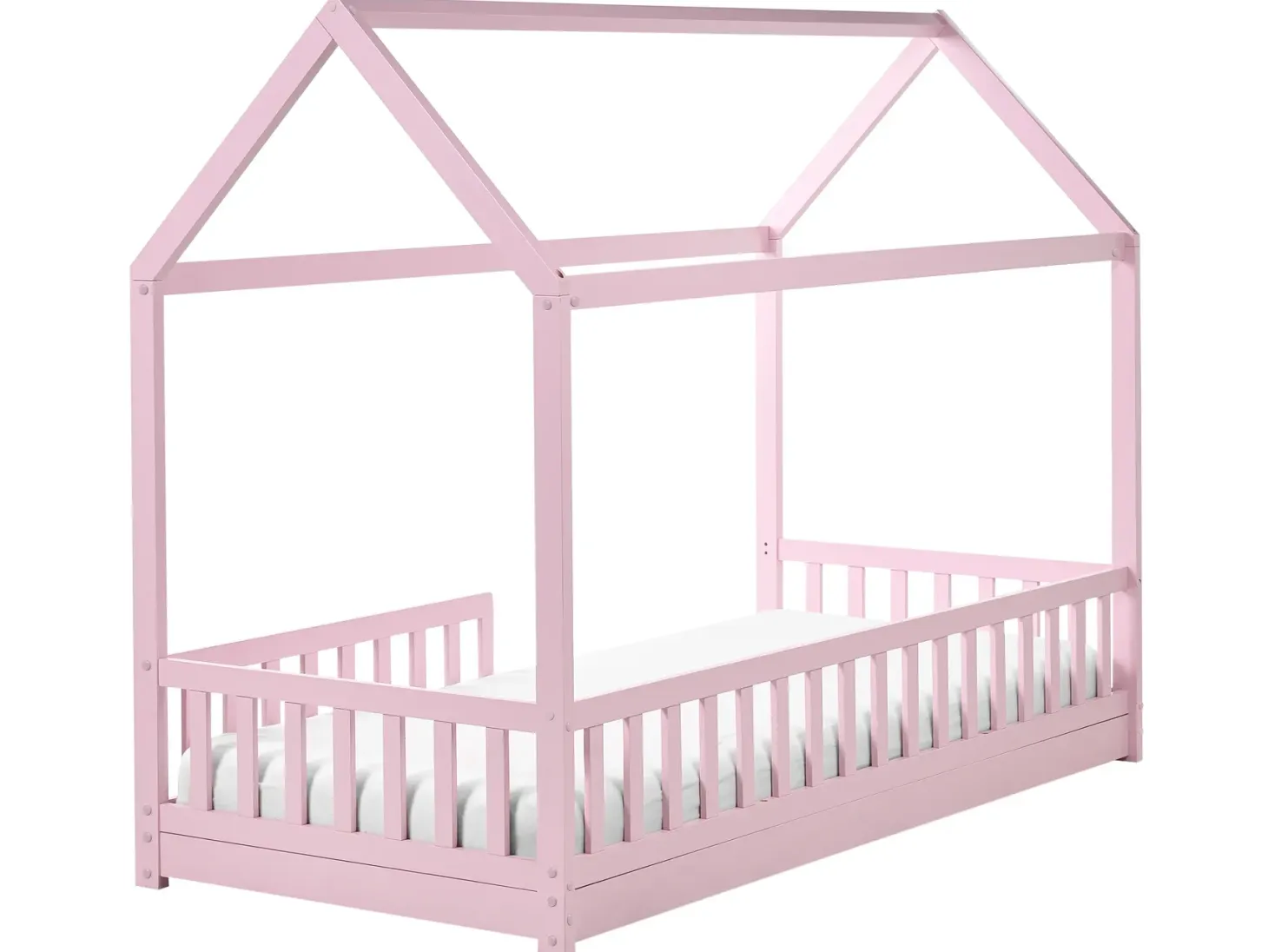 Børneseng Hus Fyretræ COSSAYE 90 x 200 cm Pastellrosa