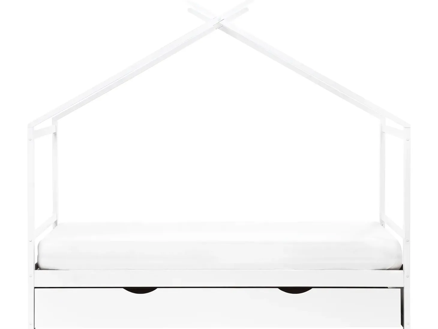 Børneseng Hus Fyretræ ORGEVAL 90 x 200 cm med opbevaring Hvid
