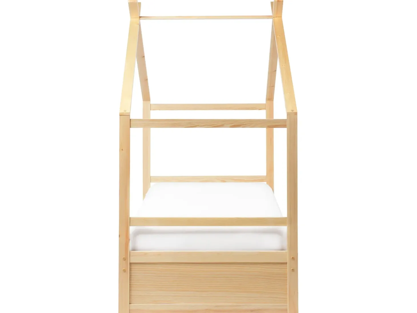 Børneseng Hus Fyretræ ORGEVAL 90 x 200 cm med opbevaring Lysebrun