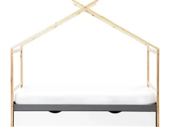 Børneseng Hus Fyretræ ORGEVAL 90 x 200 cm med opbevaring Grå