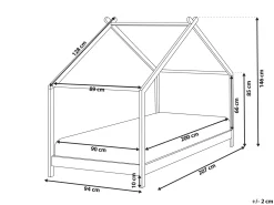 Børneseng Hus Fyretræ ORLU 90 x 200 cm Grå