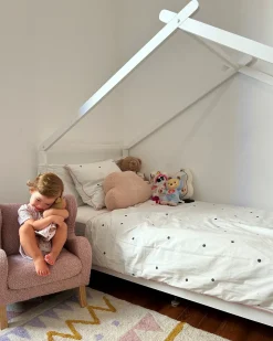 Børneseng Hus Fyretræ ORLU 90 x 200 cm Hvid