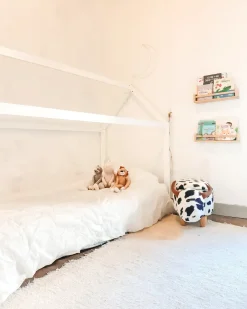 Børneseng Hus Fyretræ TOSSE 90 x 200 cm Hvid