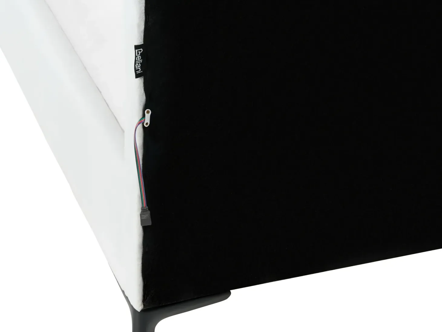 Børneseng Krone Velour RUBIAN 90 x 200 cm Med LED-lys Hvid