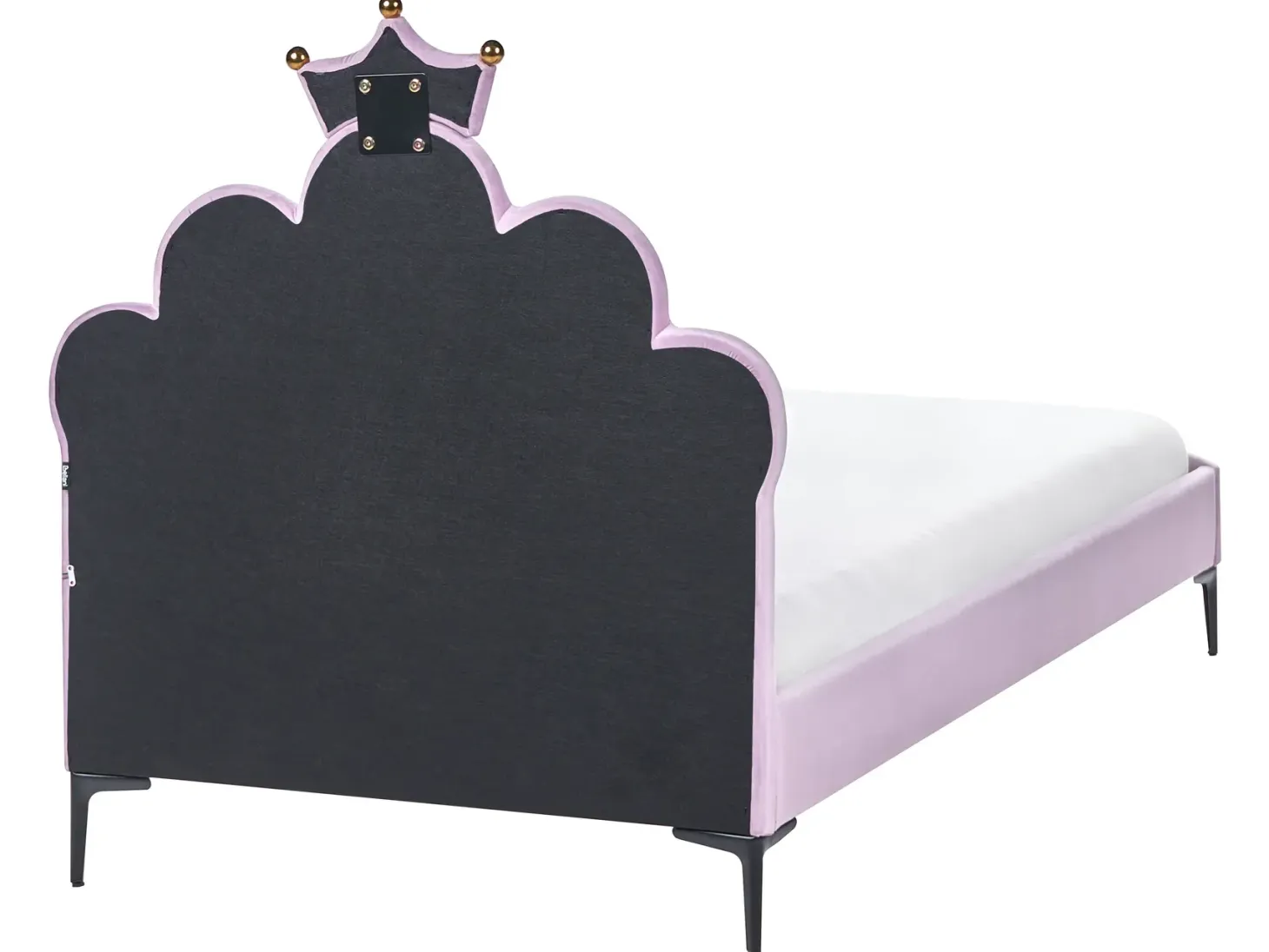 Børneseng Krone Velour RUBIAN 90 x 200 cm Med LED-lys Lilla