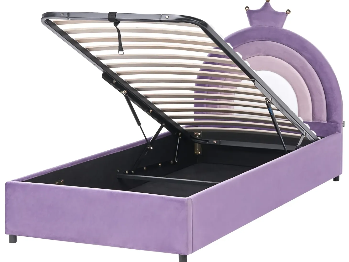 Børneseng med opbevaring Krone Velour GRISETOT 90 x 200 cm Lilla