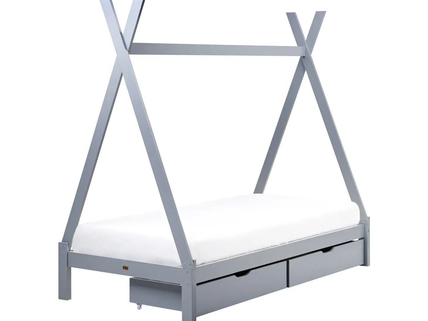 Børneseng med skuffer Tipi Fyretræ DEVAY 90 x 200 cm Grå