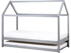 Børneseng med udtræk Fyretræ CRILLON 90 x 200 cm Grå