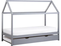 Børneseng med udtræk Fyretræ CRILLON 90 x 200 cm Grå