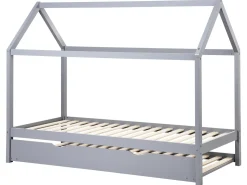 Børneseng med udtræk Fyretræ CRILLON 90 x 200 cm Grå