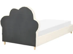 Børneseng Sky Velour BELLEVUE 90 x 200 cm Lys Beige