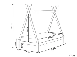 Børneseng Tipi Fyretræ DEVAY 90 x 200 cm Hvid