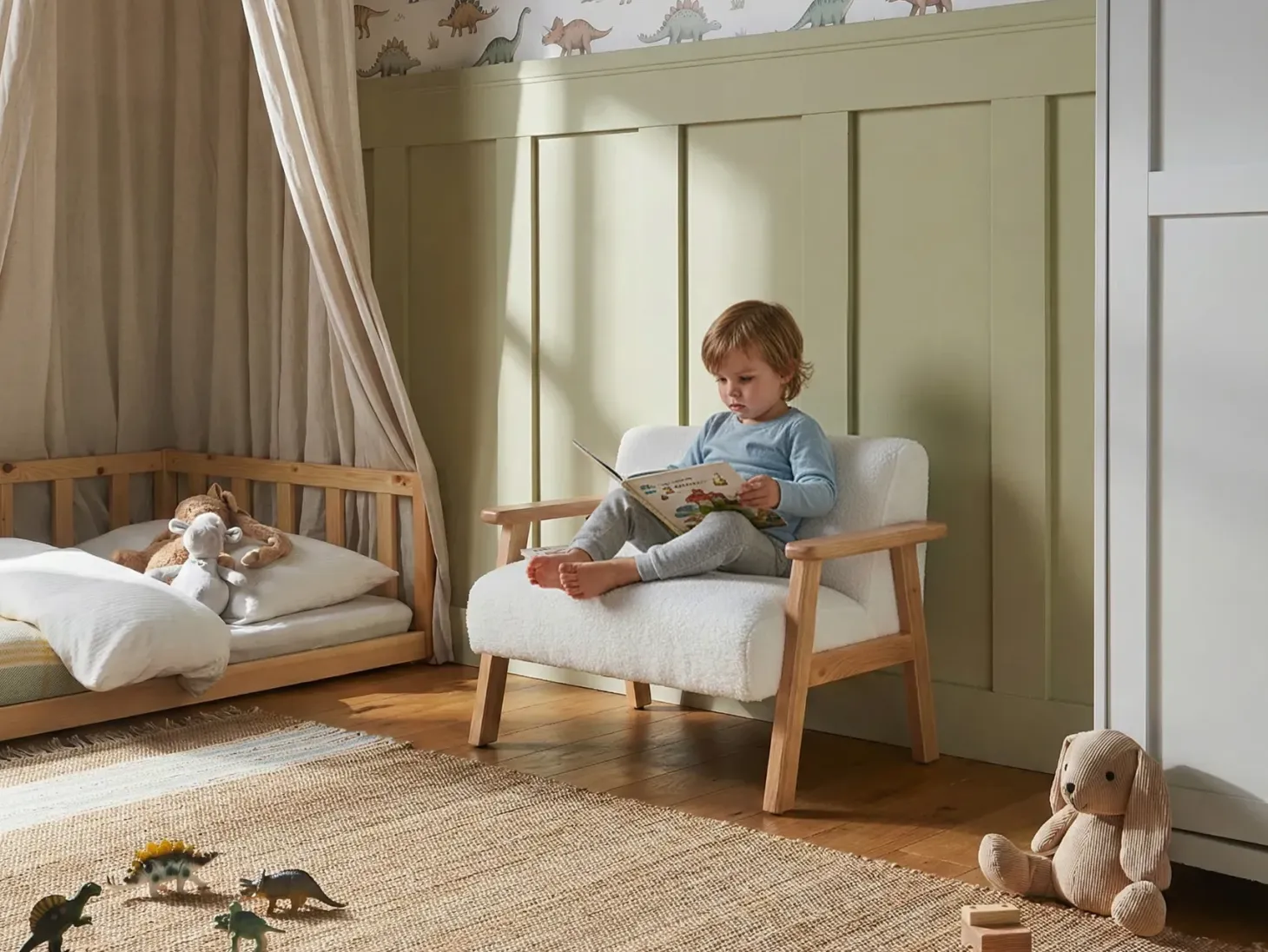 Børnesofa LALMO Boucle Hvid