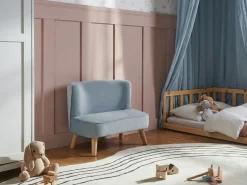 Børnesofa RISBY Velour Himmelblå