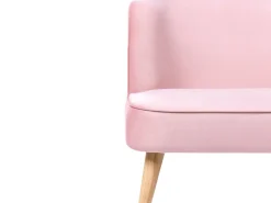 Børnesofa RISBY Velour Lyserød