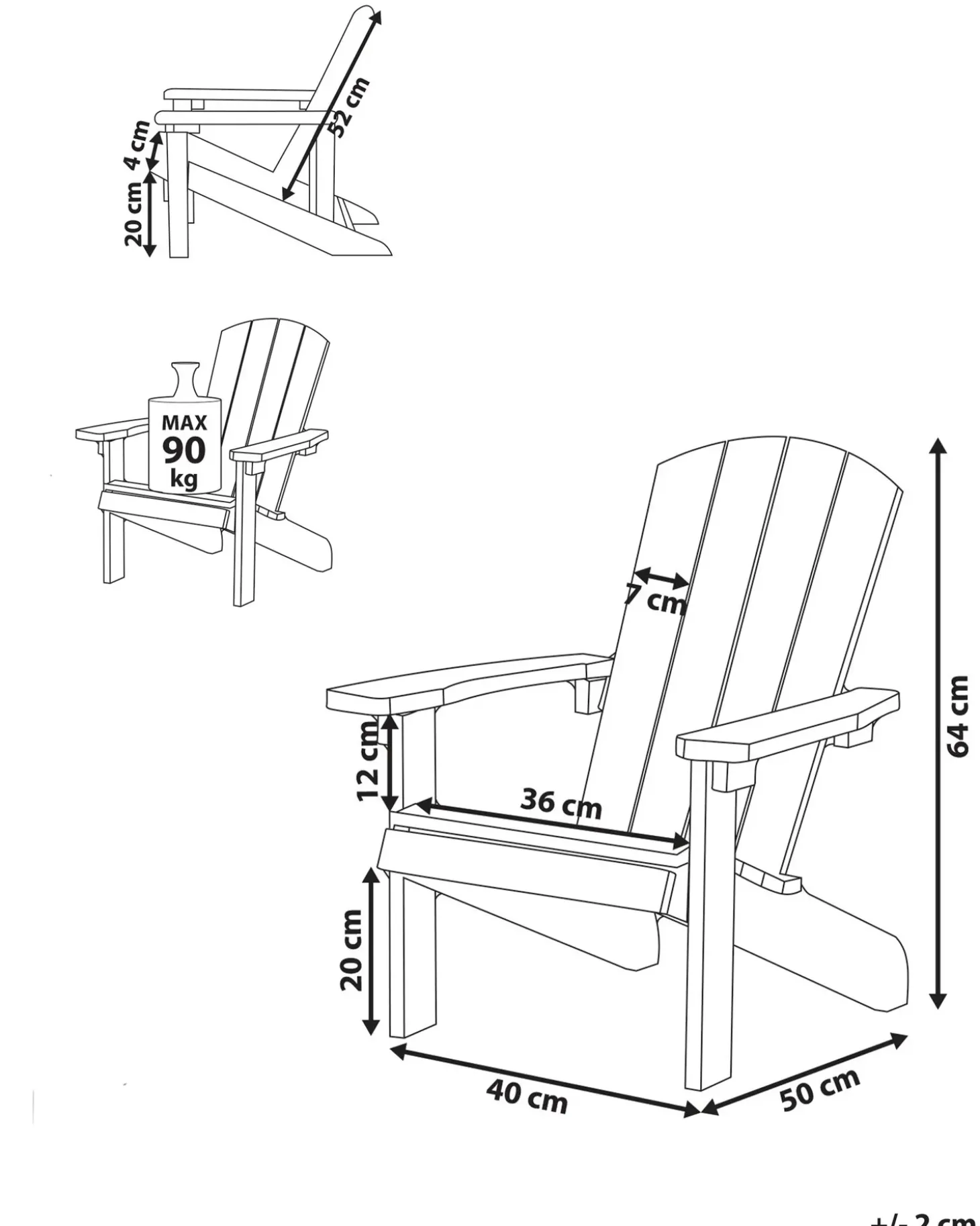 Børnestol ADIRONDACK Pastellrosa