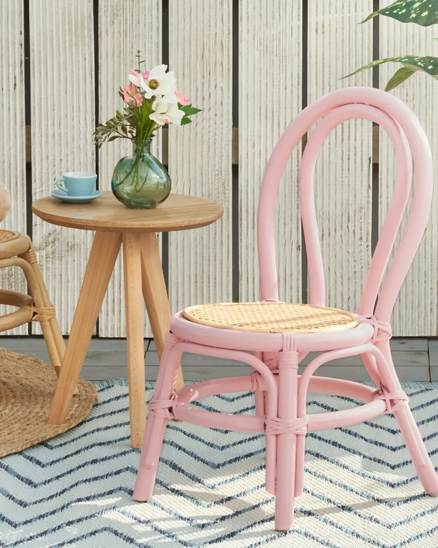 Børnestol KALIVIA Rattan Lyserød