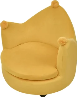 Børnestol Krone VEGA Velour Gul