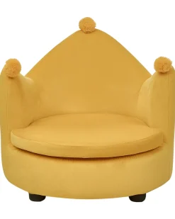 Børnestol Krone VEGA Velour Gul