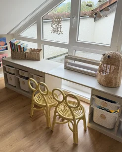 Børnestol MIRTIA Rattan Gul
