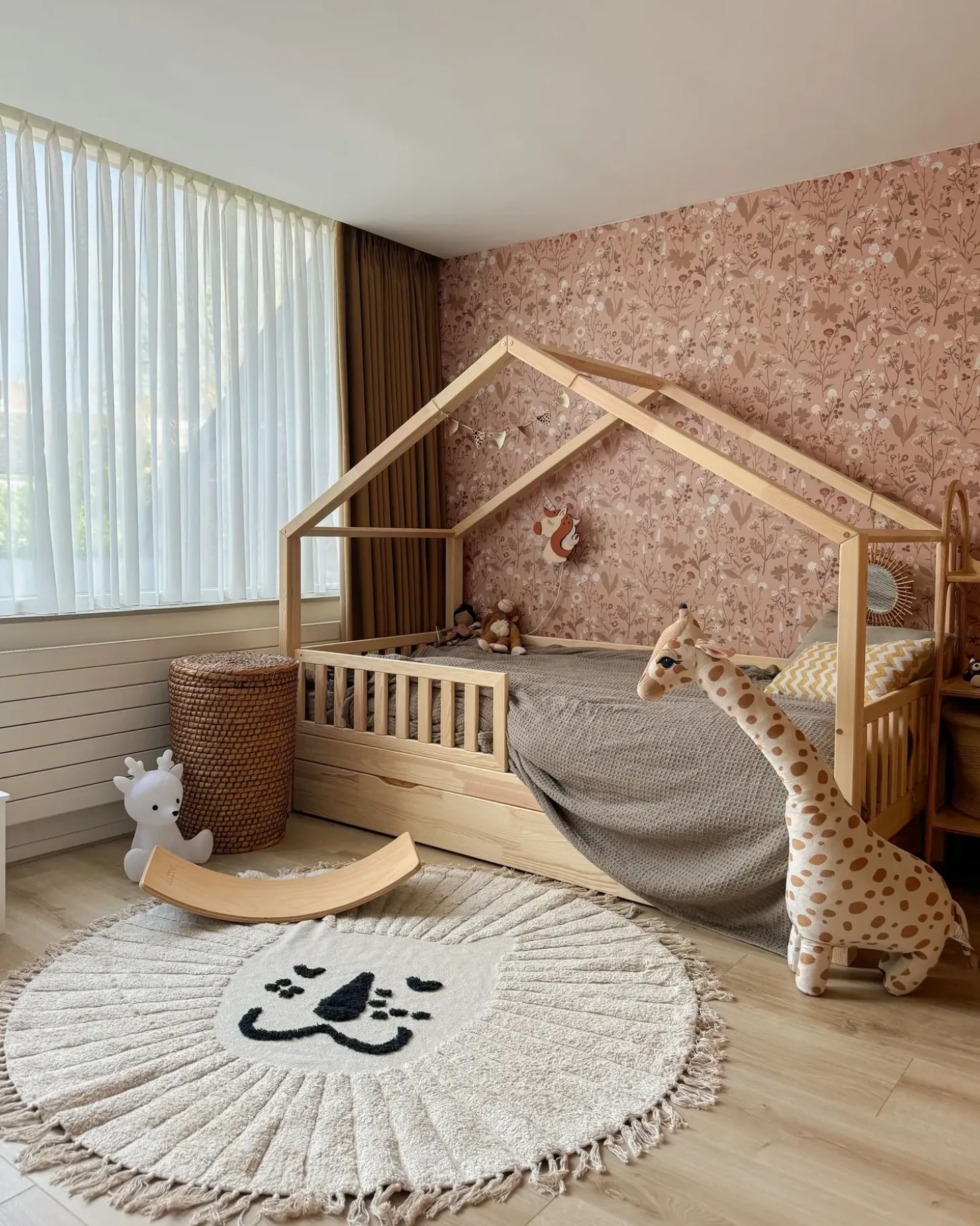Børnetæppe BADHANI Beige ø 140 cm Bomuld