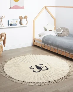 Børnetæppe BADHANI Beige ø 140 cm Bomuld