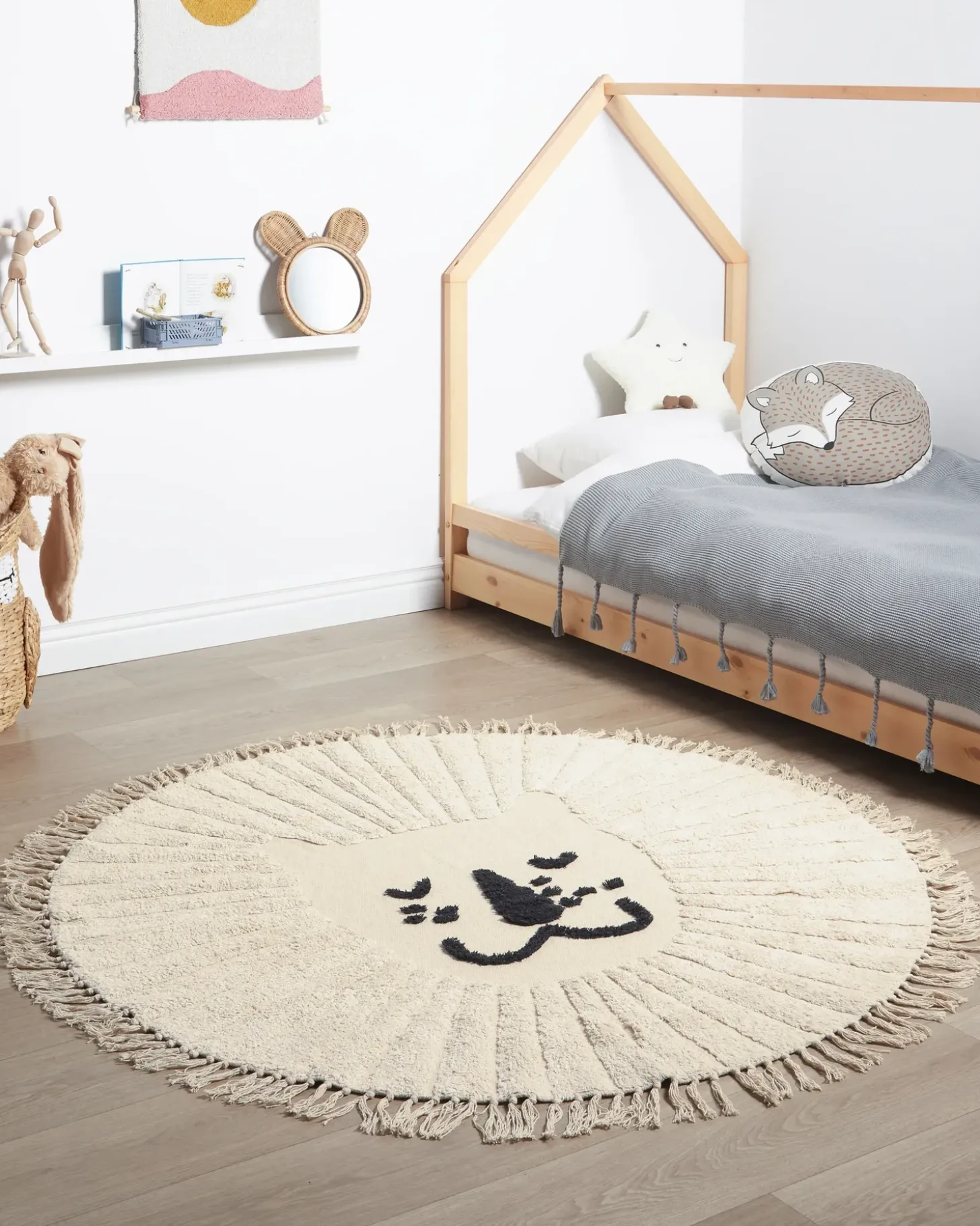 Børnetæppe BADHANI Beige ø 140 cm Bomuld