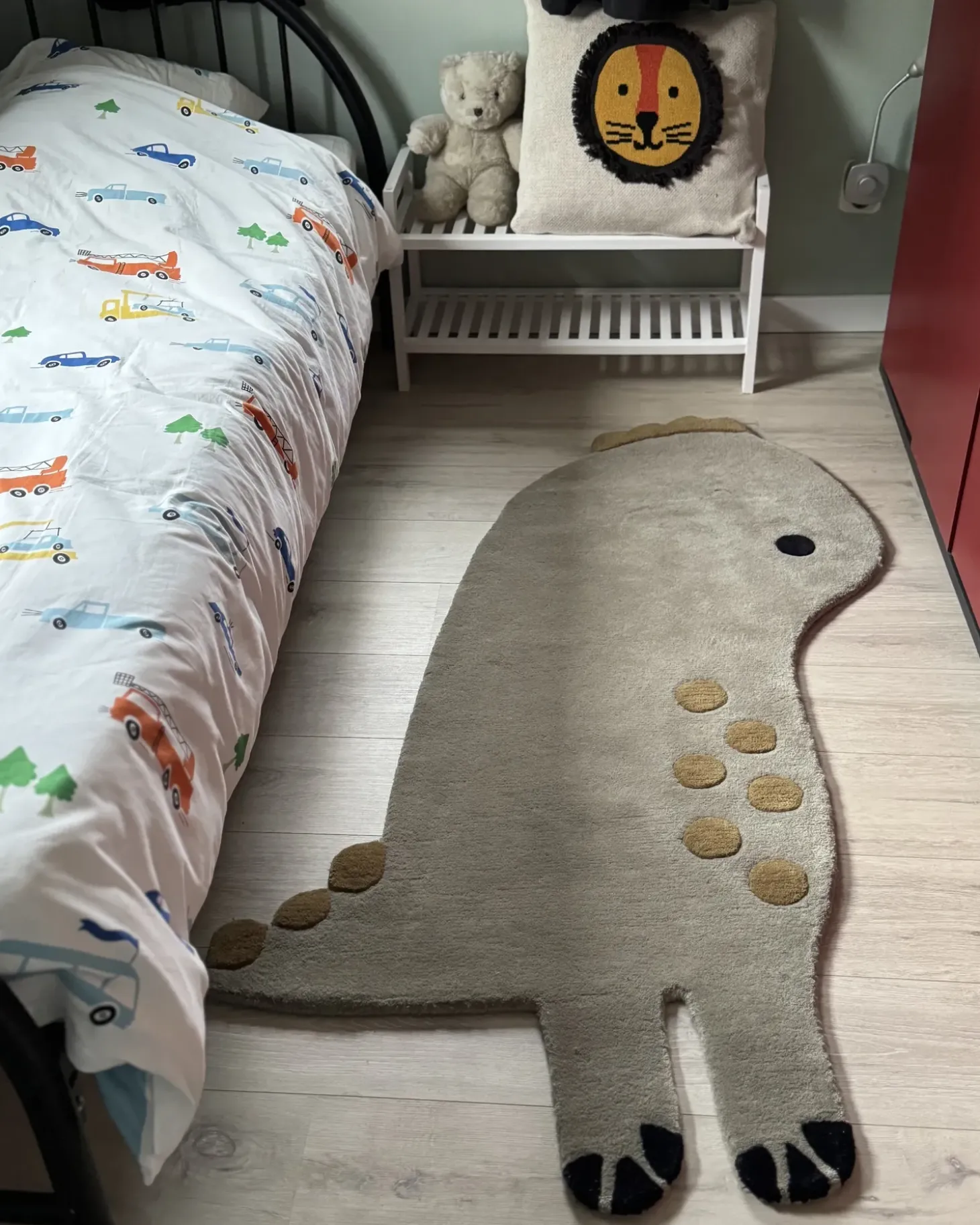 Børnetæppe DINO Grå 100 x 160 cm Uld