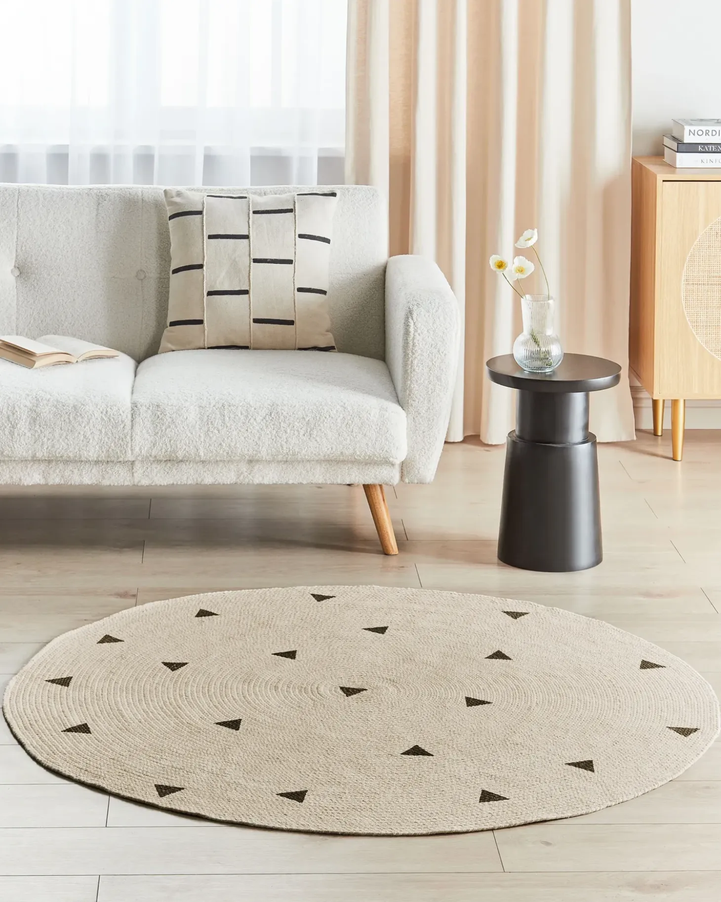 Børnetæppe DURG Beige ø 140 cm Bomuld