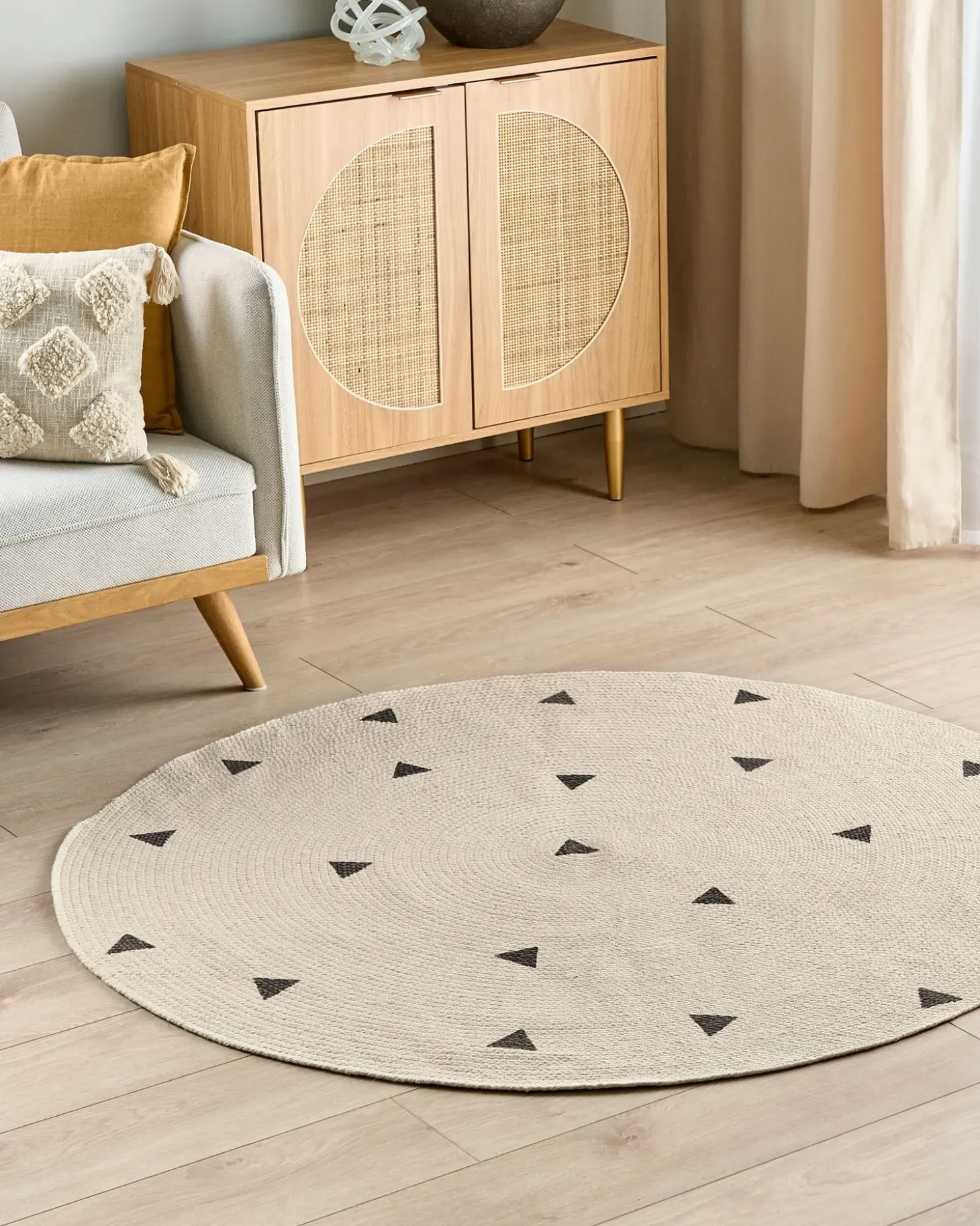 Børnetæppe DURG Beige ø 140 cm Bomuld