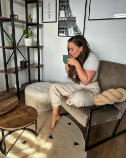 Børnetæppe DURG Beige ø 140 cm Bomuld