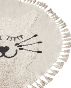 Børnetæppe ETSERI Beige ø 120 cm Bomuld