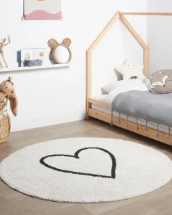 Børnetæppe HEART Beige ø 140 cm Bomuld