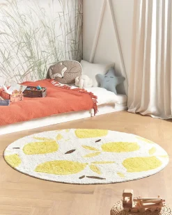 Børnetæppe MAWAND Beige ø 140 cm Bomuld