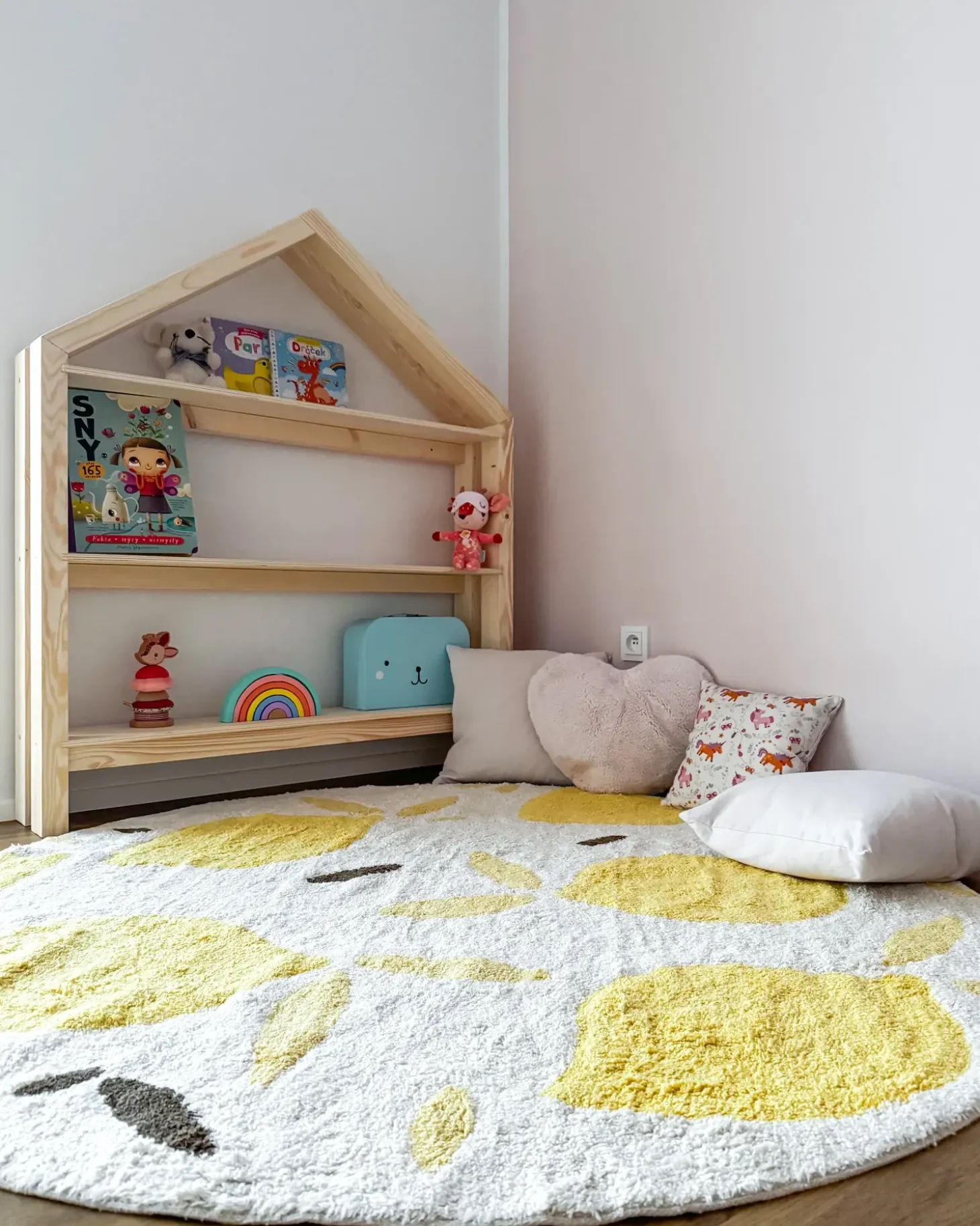 Børnetæppe MAWAND Beige ø 140 cm Bomuld