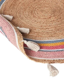 Børnetæppe ZANAVI Multifarvet ø 120 cm Jute