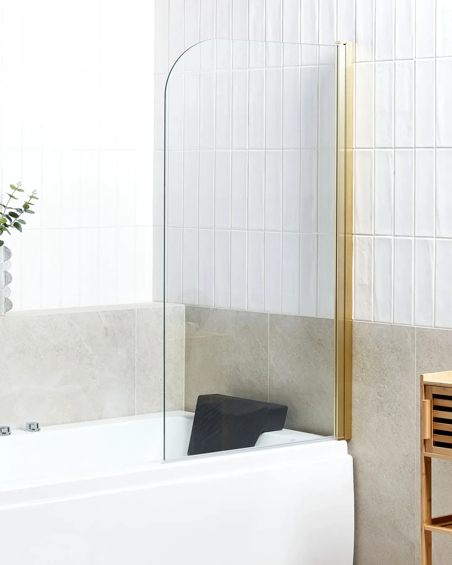 Brusebad skærm LAPAN 140 x 80 cm Guld
