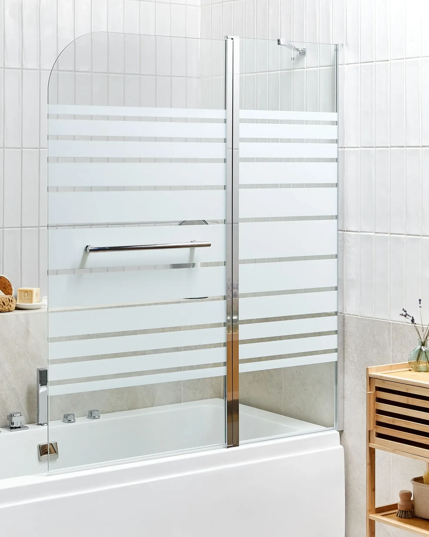 Brusebad skærm TUAPI 140 x 120 cm Sølv