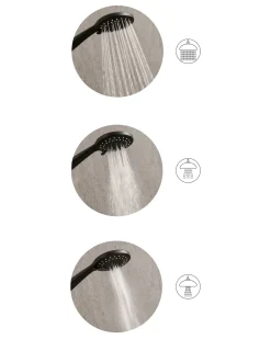 Brusehoved og slangesæt TAMUSHAL 3-function Sort