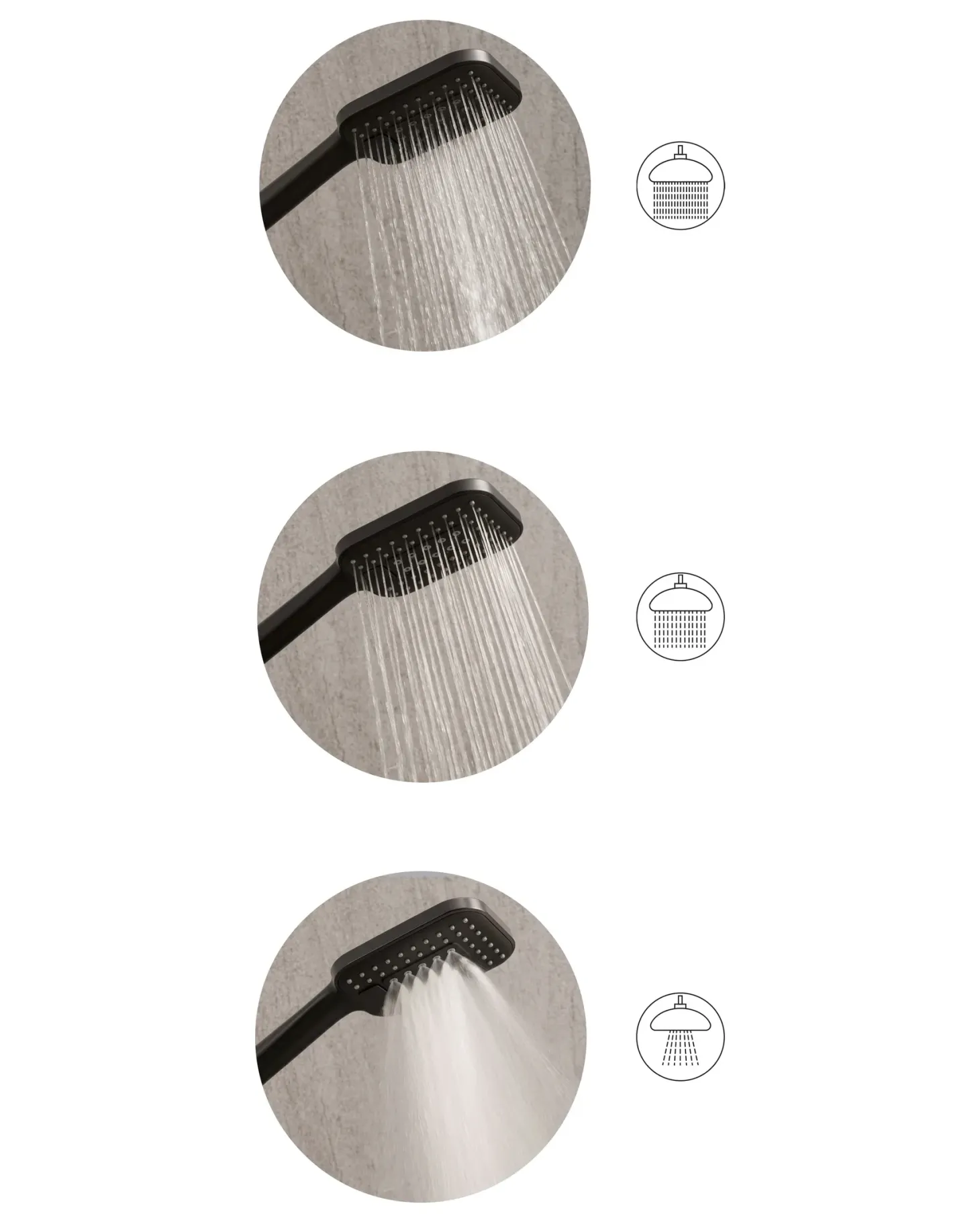 Brusehoved og slangesæt TINGO 4-function Sort