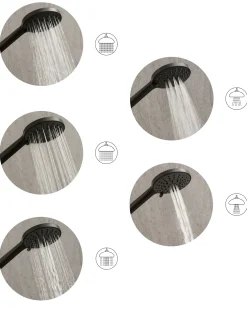 Brusehoved og slangesæt UCHIZA 5-function Sort