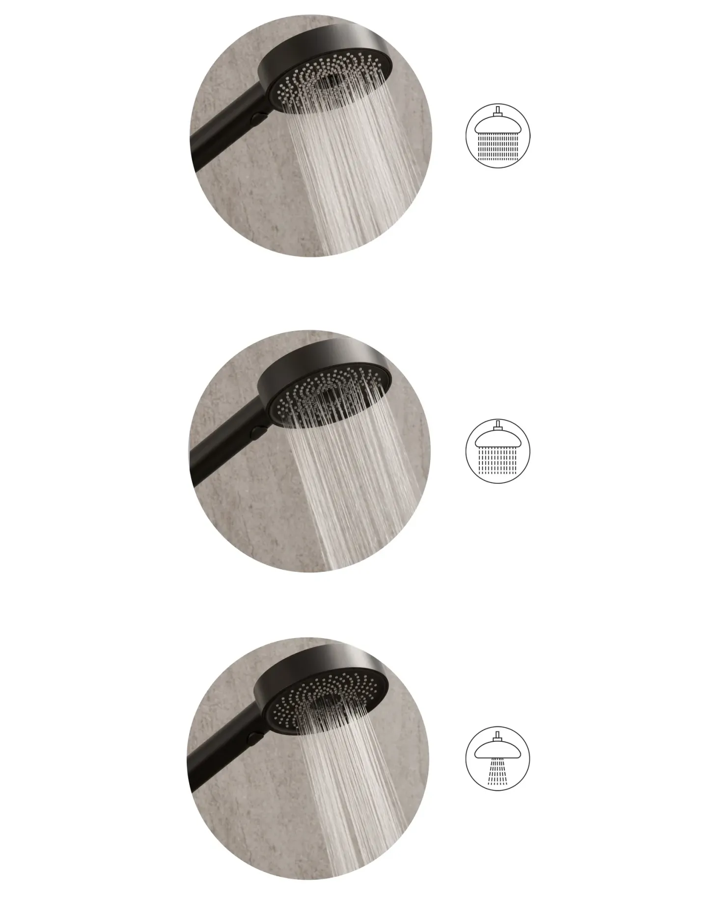 Brusehoved og slangesæt UYUCA 4-function Sort