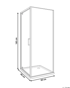 Brusekabine DARLI 90 x 90 x 185 cm Sølv