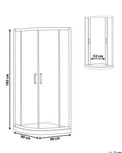 Brusekabine JUKATAN 90 x 90 x 185 cm Guld