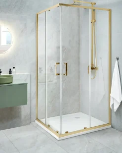 Brusekabine TELA 90 x 90 x 185 cm Guld