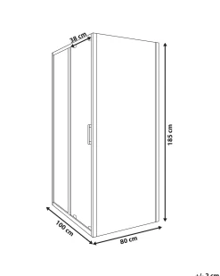 Brusekabine YORO 80 x 100 x 185 cm Sort