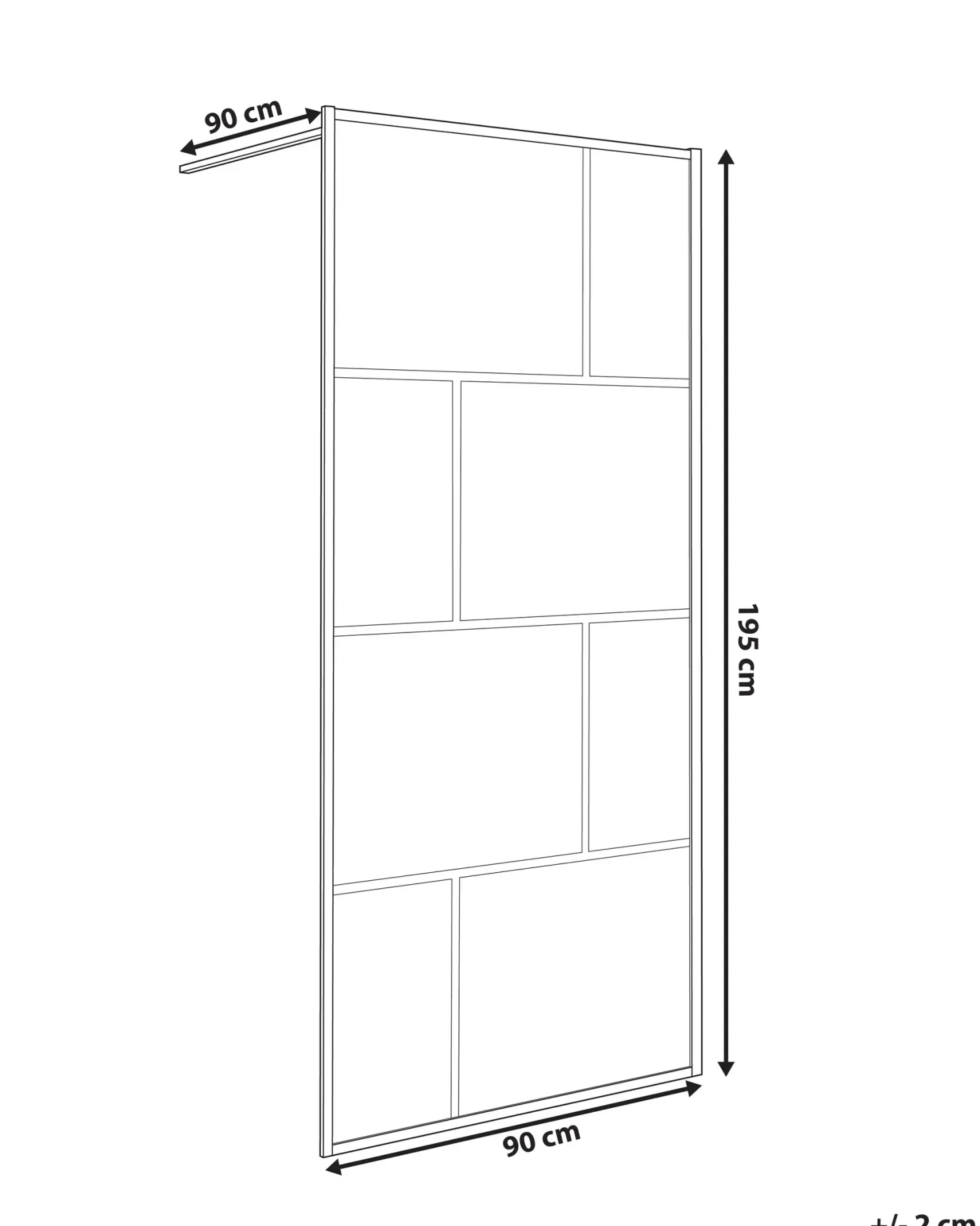 Brusevæg TAPAJOS 90 x 195 cm Sort